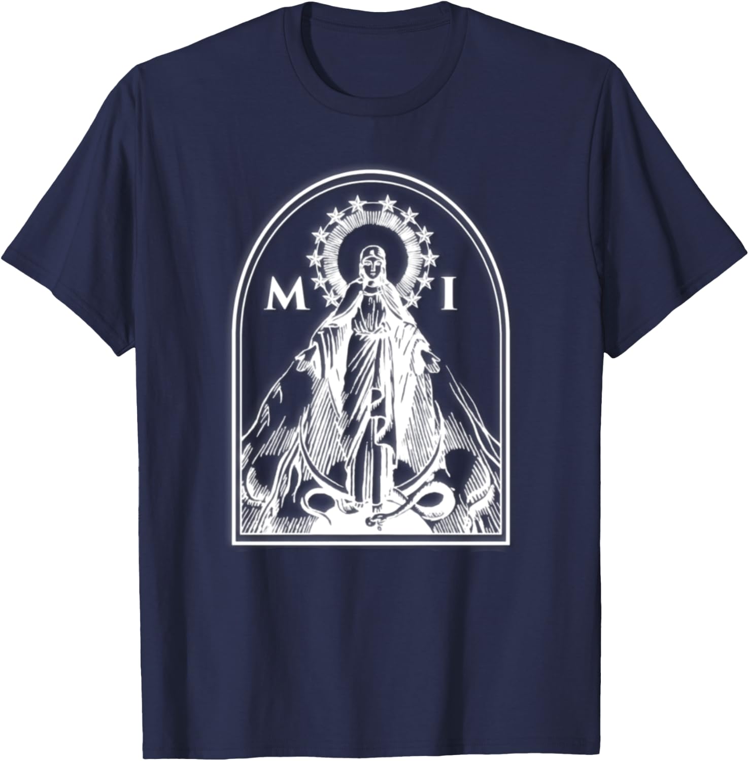 Militia of The Immaculata St. Maximilian Kolbe Catholic T-Shirt - T-Shirt | Navy