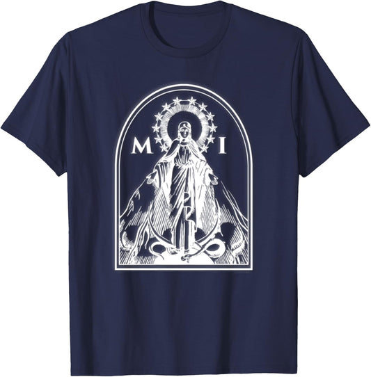 Militia of The Immaculata St. Maximilian Kolbe Catholic T-Shirt - T-Shirt | Navy