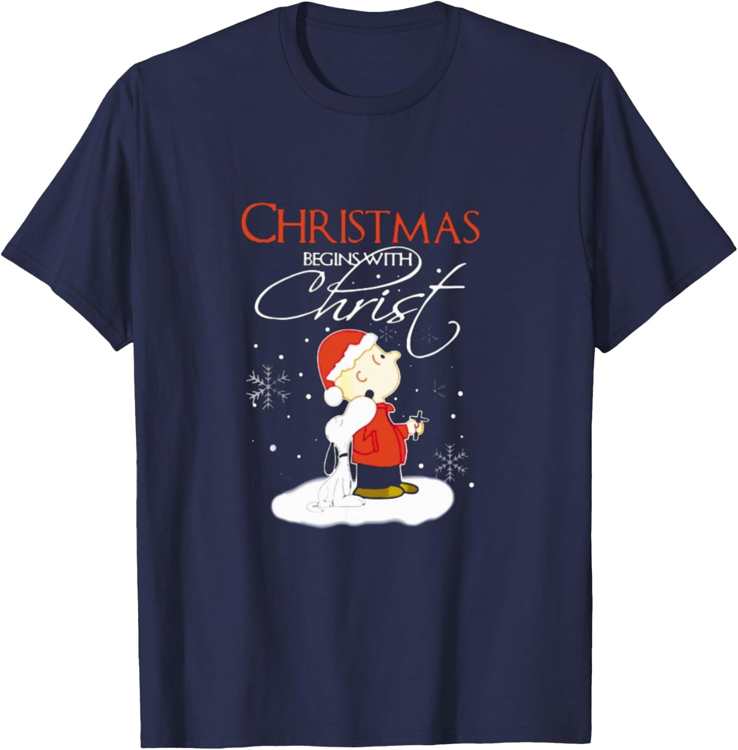Christmas Begins With Christ Xmas Gift Holiday costume T-Shirt - T-Shirt | Navy