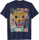 Pop Art Style Leopard 90s Graffiti T-Shirt - T-Shirt | Navy