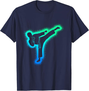 Taekwondo Martial Arts Kids Men Boys Karate T-Shirt - T-Shirt | Navy