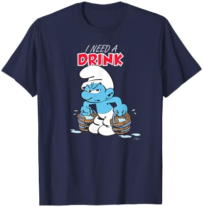 The Smurfs I Need A Drink T-Shirt - T-Shirt | Navy