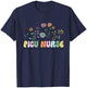 Retro Vintage Floral PICU Nurse Shirt Nurse Week T-Shirt - T-Shirt | Navy