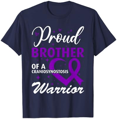 Proud Brother of a Craniosynostosis Warrior T-Shirt - T-Shirt | Navy