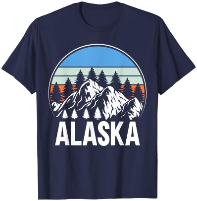 Alaskan Wilderness Mountain Glacier, Alaska Souvenir T-Shirt - T-Shirt | Navy