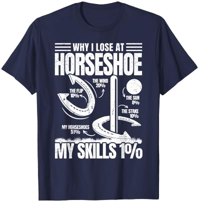 Why I Lose at Horseshoe Funny Throwing Horseshoe Pitching T-Shirt - T-Shirt | Navy