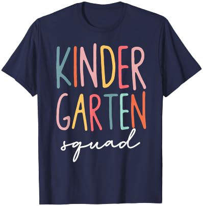 Kindergarten Squad Kinder Kids Teacher Crew Back To School T-Shirt - T-Shirt | Navy