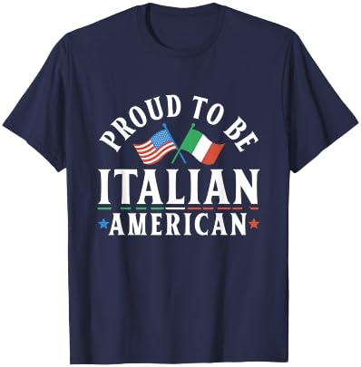 Proud To Be Italian American Usa Italy Italian American Us T-Shirt - T-Shirt | Navy