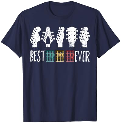 Vintage Best Guitar DAD Ever Music Chords Father Musician T-Shirt - T-Shirt | Navy