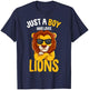 Just a Boy who loves Lions Toddler Boy Kids Lion T-Shirt - T-Shirt | Navy