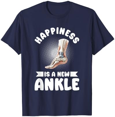 Bionic Ankle Replacement Surgery Joint Recovery Survivor T-Shirt - T-Shirt | Navy