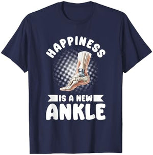 Bionic Ankle Replacement Surgery Joint Recovery Survivor T-Shirt - T-Shirt | Navy