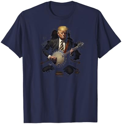 Bluegrass Music Trump Banjo folk acoustic music festivals T-Shirt - T-Shirt | Navy