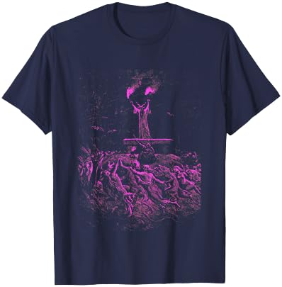 Gustave Dore Witches Dancing Sabbath Satan Black Metal pink T-Shirt - T-Shirt | Navy