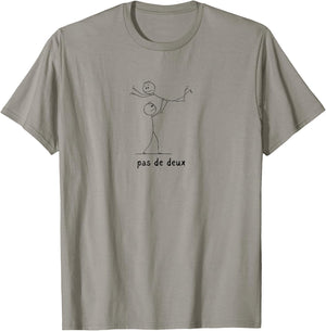 Cute Dancer Stick Figure Pas de Deux Ballet Dance Minimalist T-Shirt - T-Shirt | Sand