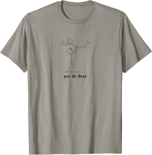 Cute Dancer Stick Figure Pas de Deux Ballet Dance Minimalist T-Shirt - T-Shirt | Sand