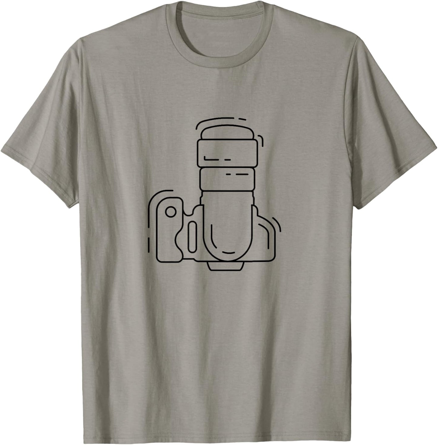 Photography Lover's Line Art DSLR Camera - Photographer T-Shirt - T-Shirt | Sand