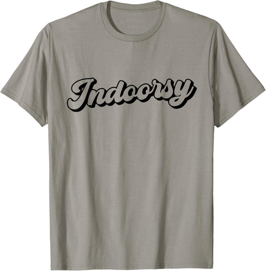 Cute Retro Minimalist Indoorsy T-Shirt - T-Shirt | Sand