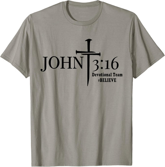 John 3 16 Devotional Team God Christian T-Shirt - T-Shirt | Sand