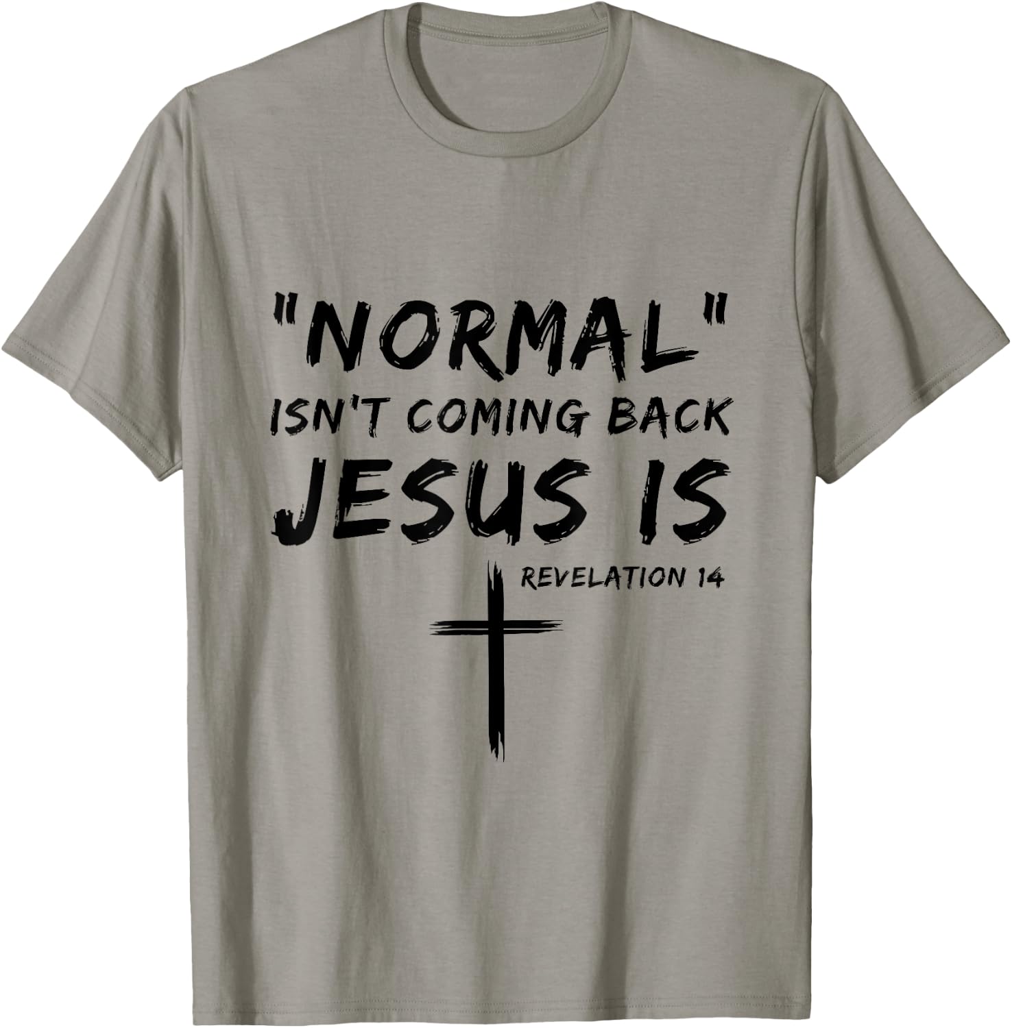Normal Isn't Coming Back Jesus Is Religious Christian Quote T-Shirt - T-Shirt | Sand