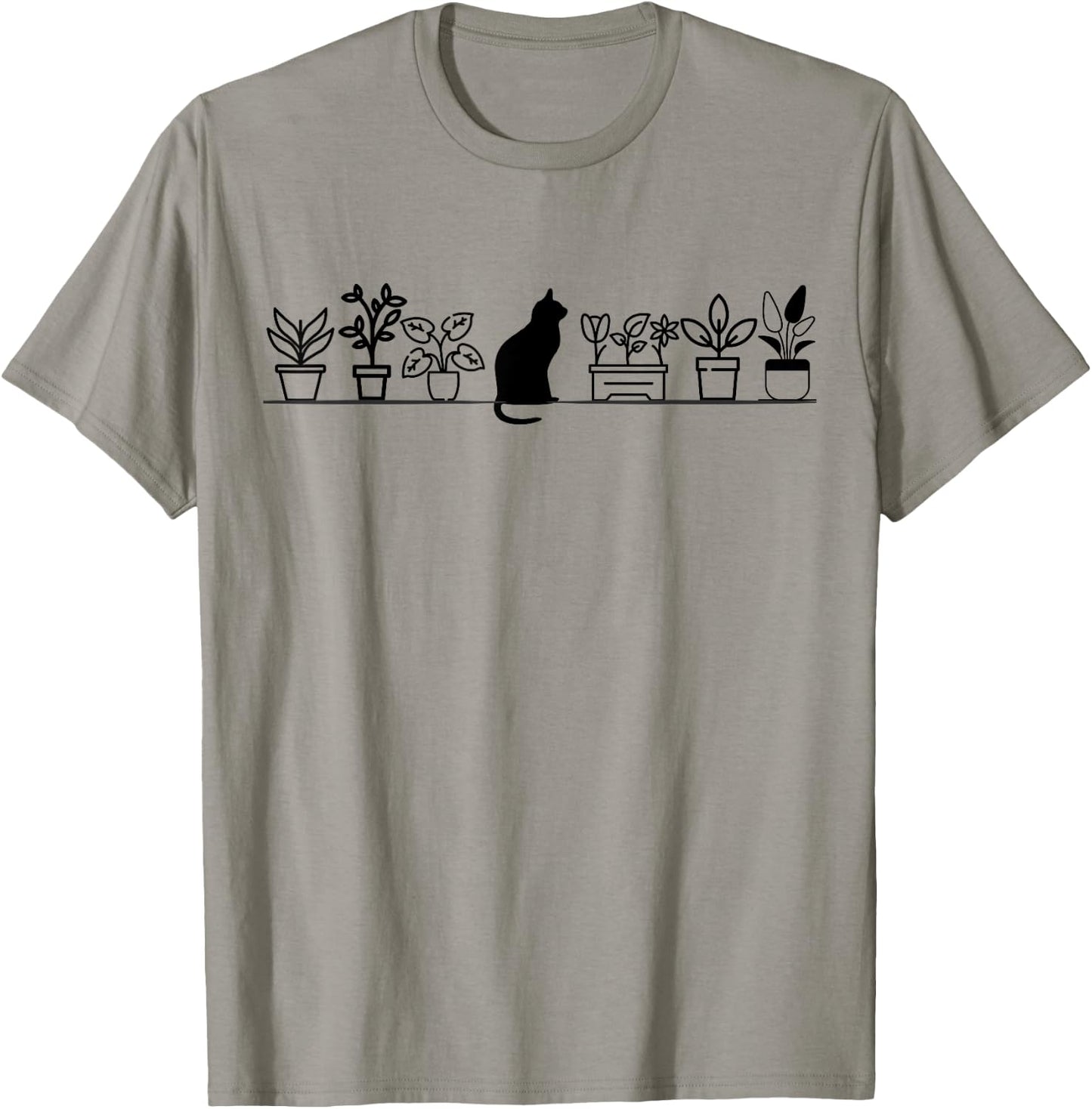 Cats And Plants A Purrfect Combination T-Shirt - T-Shirt | Sand