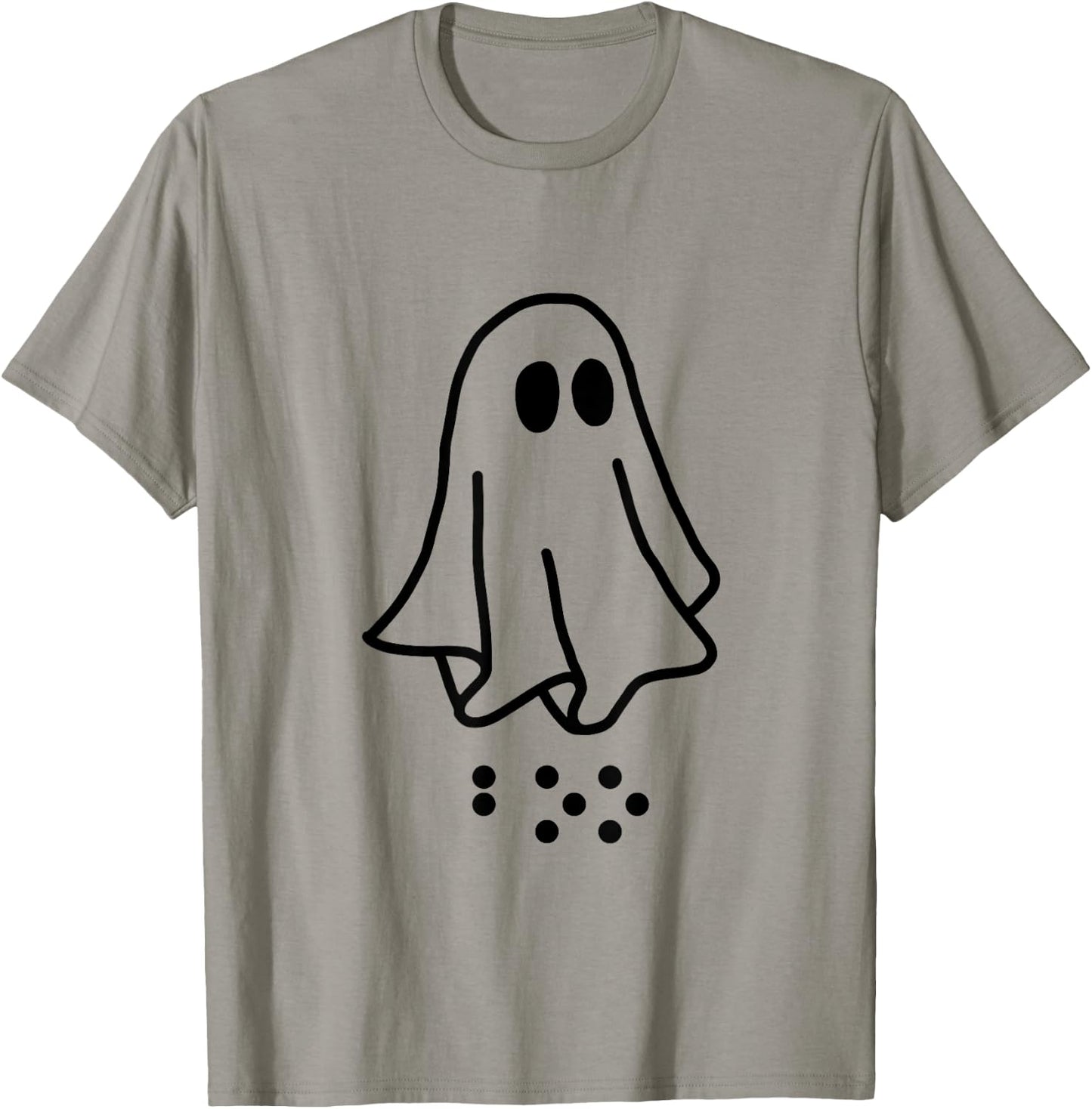 Simulated Braille Halloween Clothing Adult and Youth Ghost T-Shirt - T-Shirt | Sand