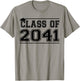 Class of 2041 Grow With Me Handprints On Back K to 12 Grade T-Shirt - T-Shirt | Sand