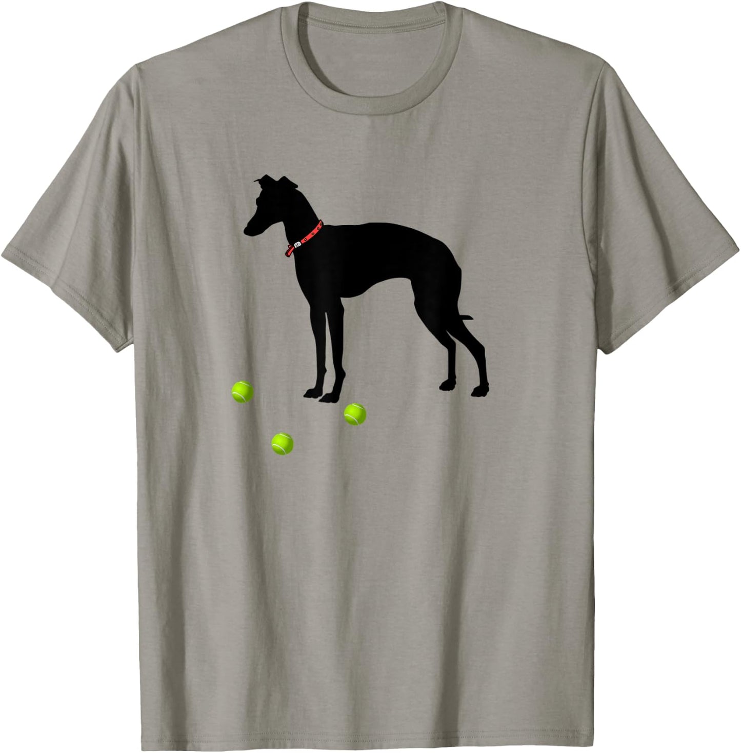 Italian Greyhound Dog Plays Fetch Yellow Tennis Balls Gift Men Women Kids T-Shirt - T-Shirt | Sand