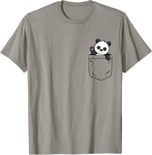 Panda Lovers Cute Funny Panda In Pocket T-Shirt - T-Shirt | Sand