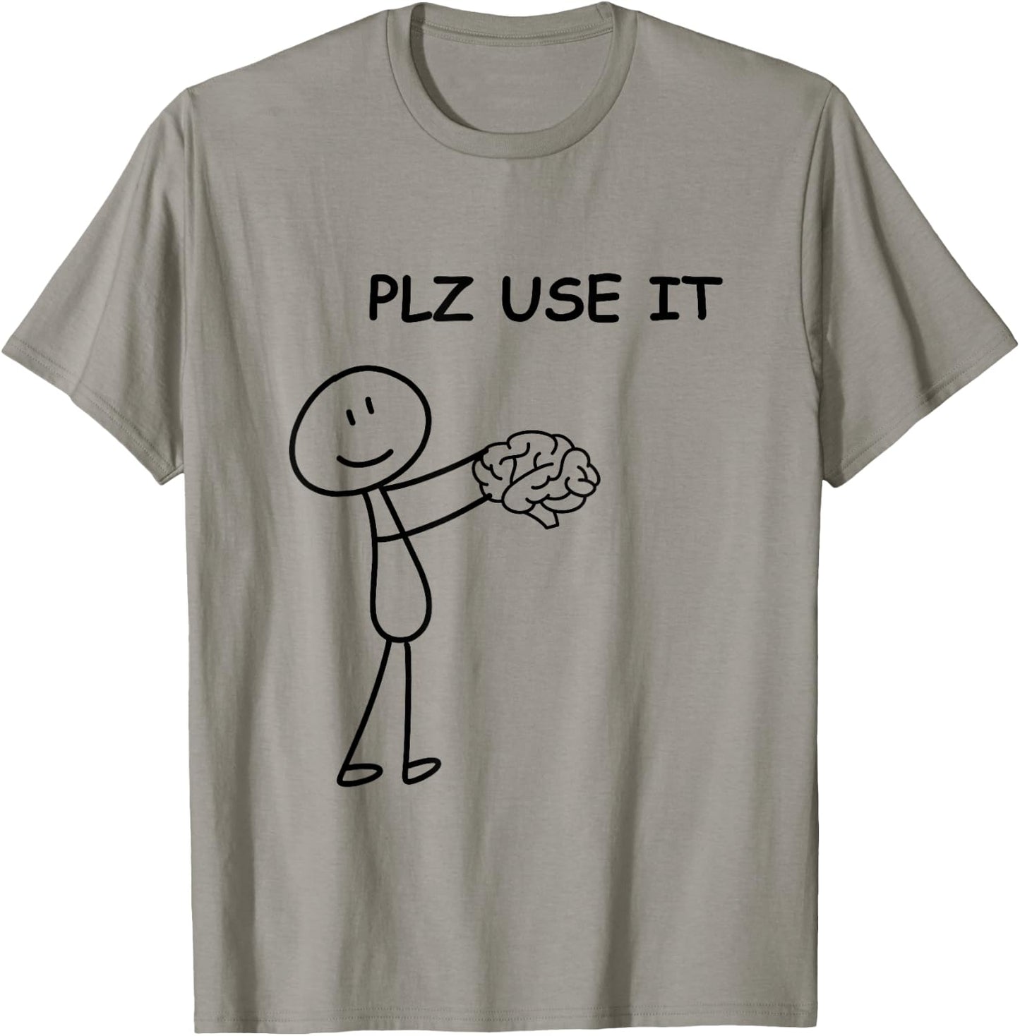 Stick person with brain . Please use it . T-Shirt - T-Shirt | Sand