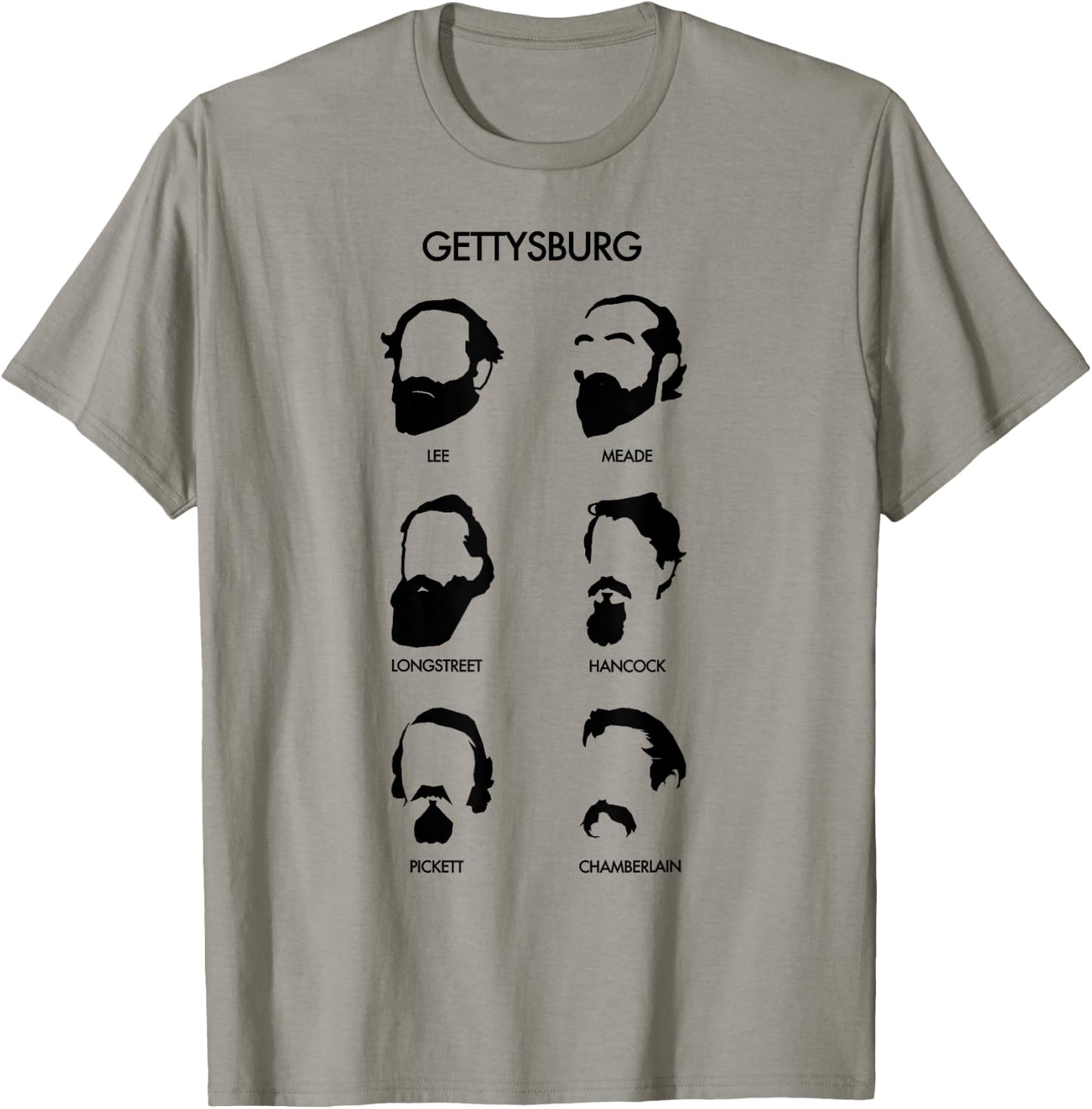 American Civil War Beards of Gettysburg Lee Meade Longstreet T-Shirt - T-Shirt | Sand