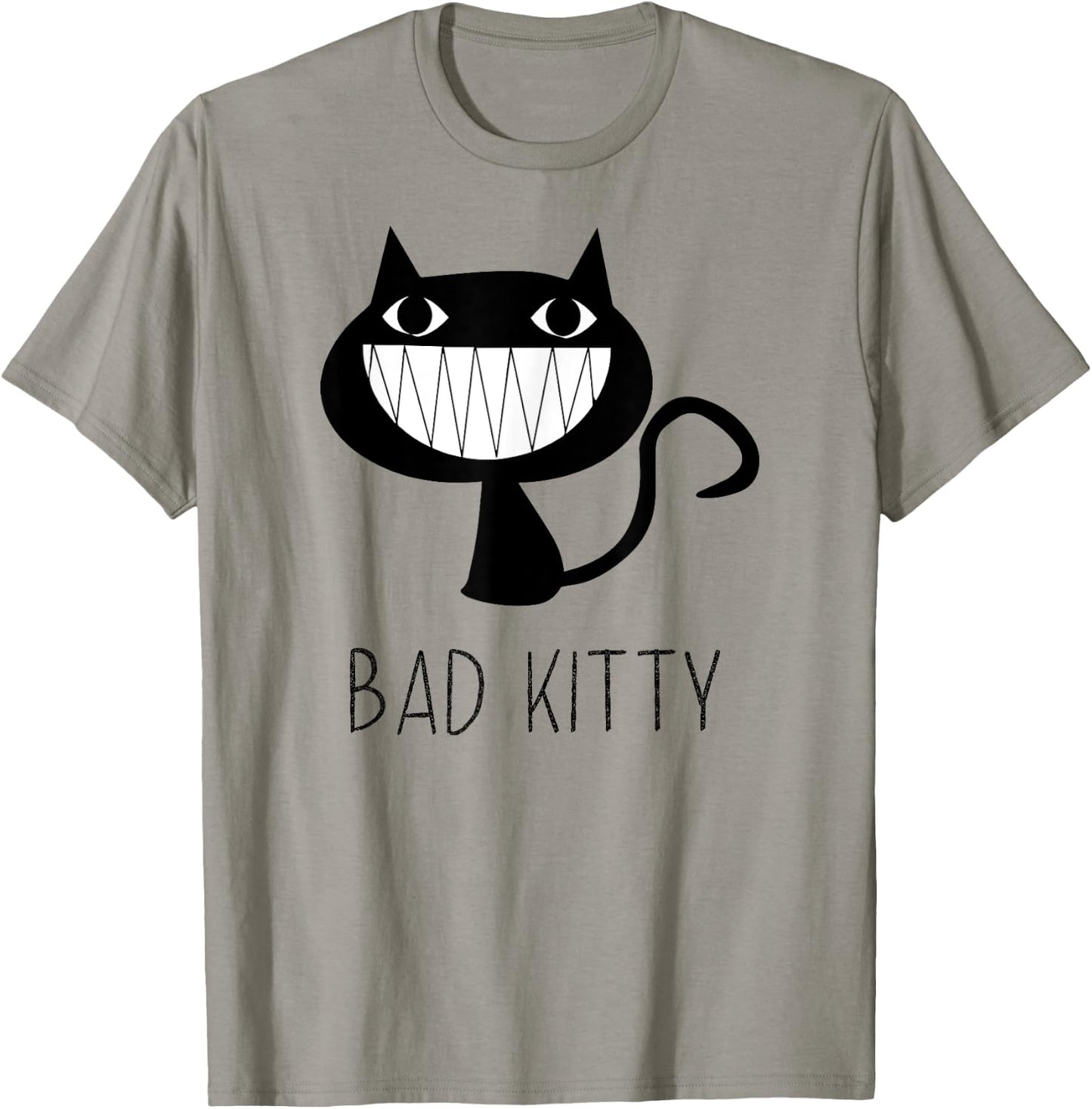 Bad Kitty - This Cat is One Naughty Kitty - Fun Cat Shirt Men Women Girls Kids T-Shirt - T-Shirt | Sand