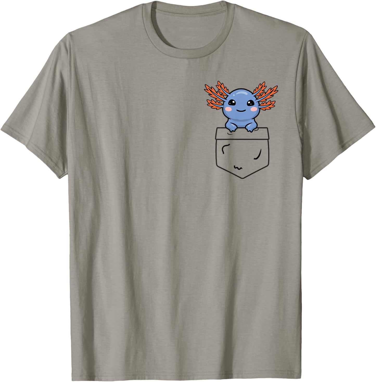Axolotl Gifts, Pop up Axolotl, Pocket Axolotl T-Shirt - T-Shirt | Sand