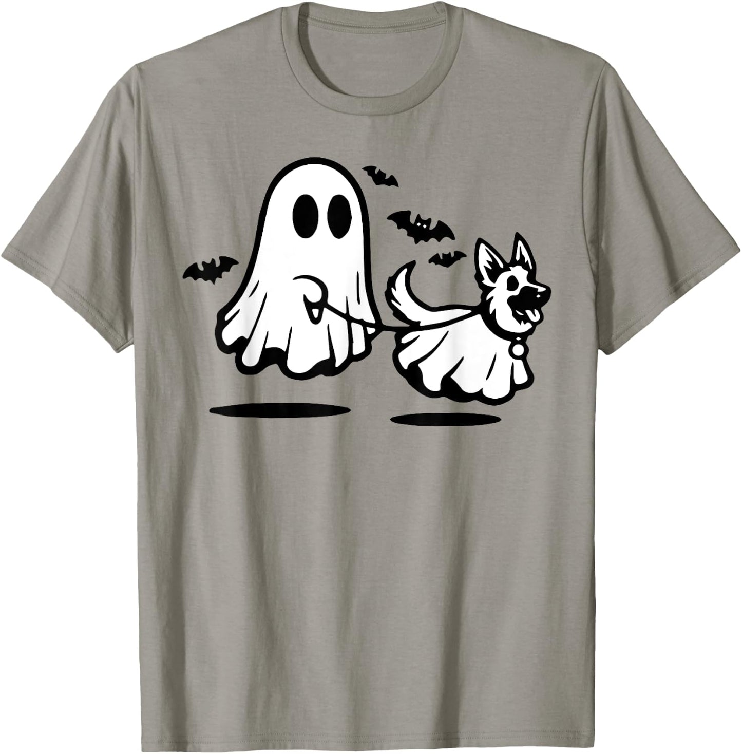 German Shepherd Ghost Walking Dog T-Shirt - T-Shirt | Sand