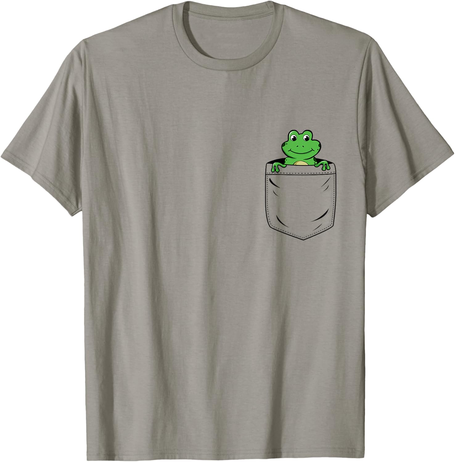 Frog Lovers Cute Funny Frog In Pocket T-Shirt - T-Shirt | Sand