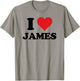 I Heart James First Name I Love Custom Stuff T-Shirt - T-Shirt | Sand