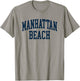 Manhattan Beach New York Souvenir Retro Preppy Throwback T-Shirt - T-Shirt | Sand