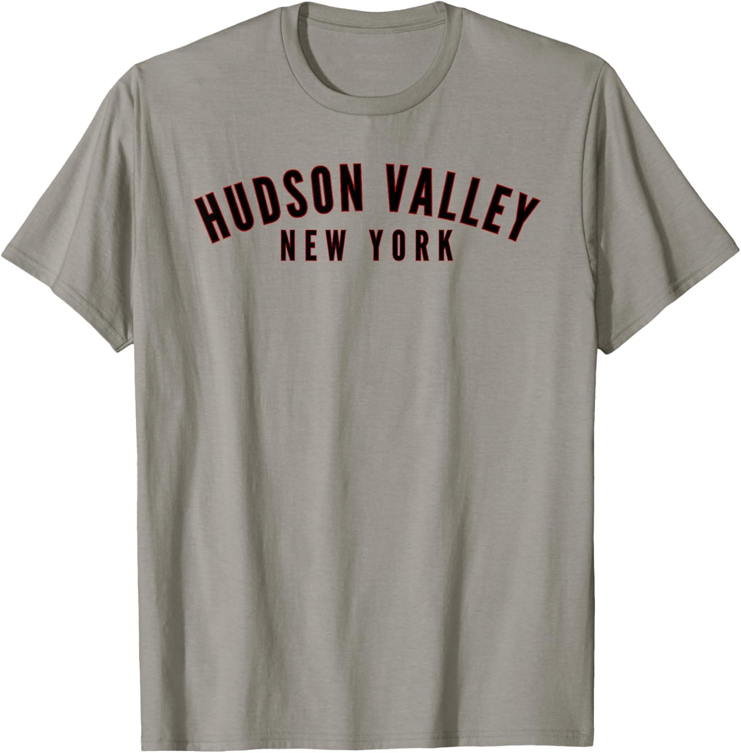 Hudson Valley New York, NY Classic Minimalistic Curved Text T-Shirt - T-Shirt | Sand