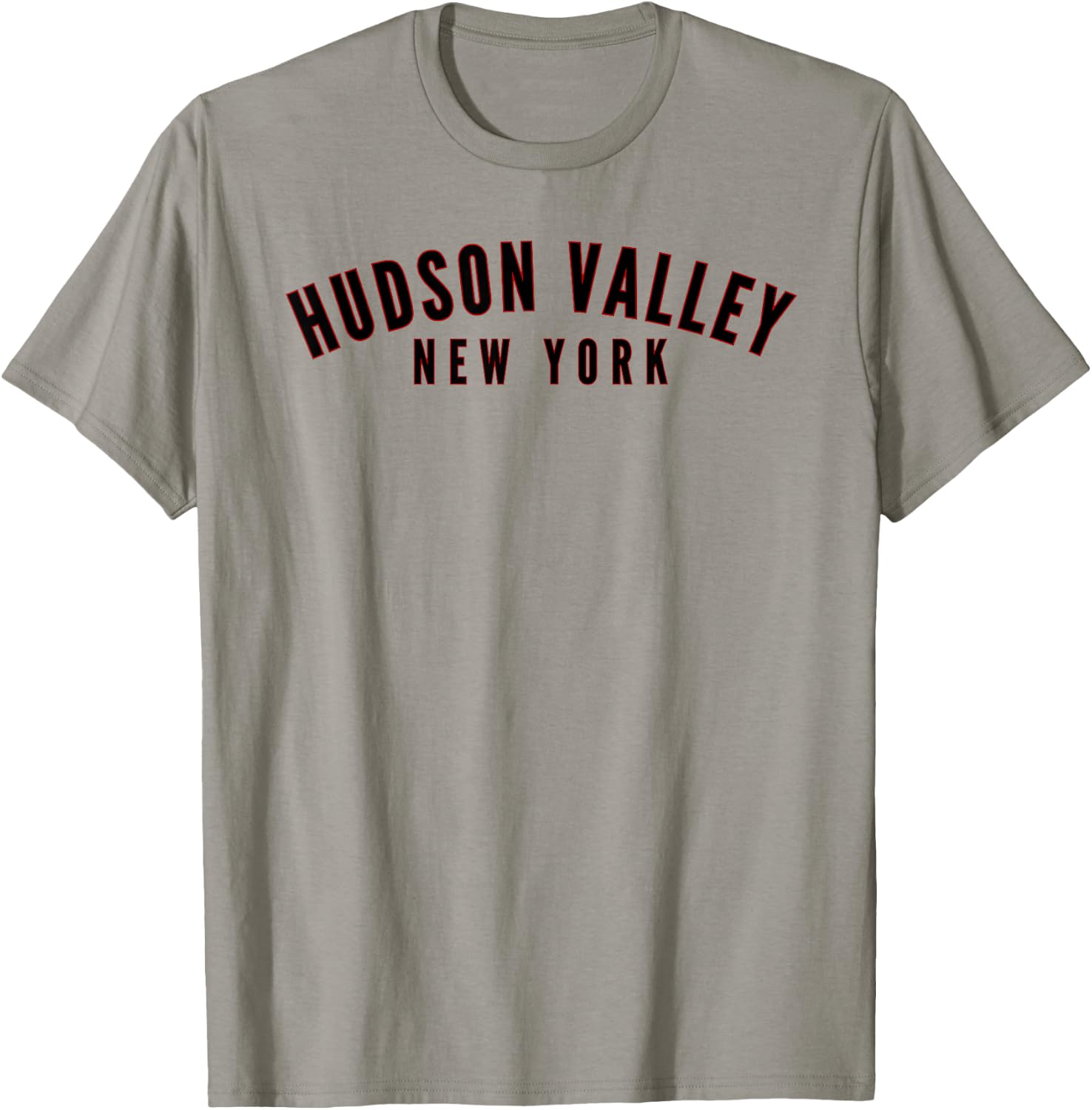 Hudson Valley New York, NY Classic Minimalistic Curved Text T-Shirt - T-Shirt | Sand