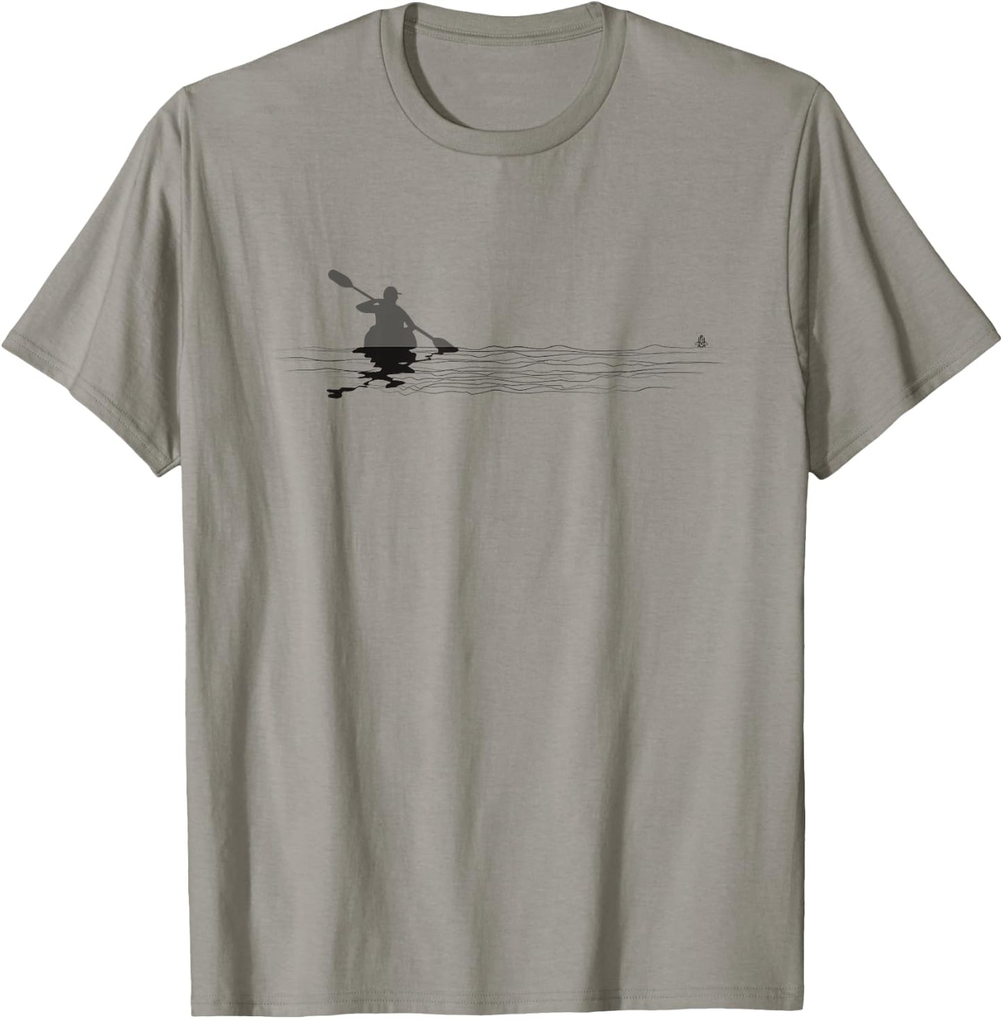Kayaking Graphic Kayak Figure Kayaker Canoe Paddling T-Shirt - T-Shirt | Sand