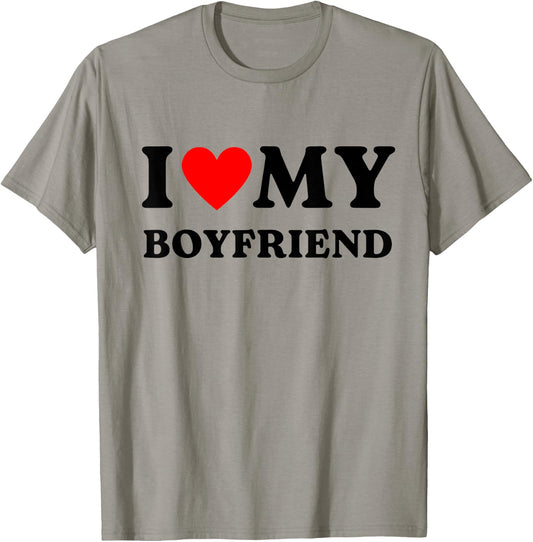 I Love My Boyfriend I Heart My Boyfriend BF Cute T-Shirt - T-Shirt | Sand