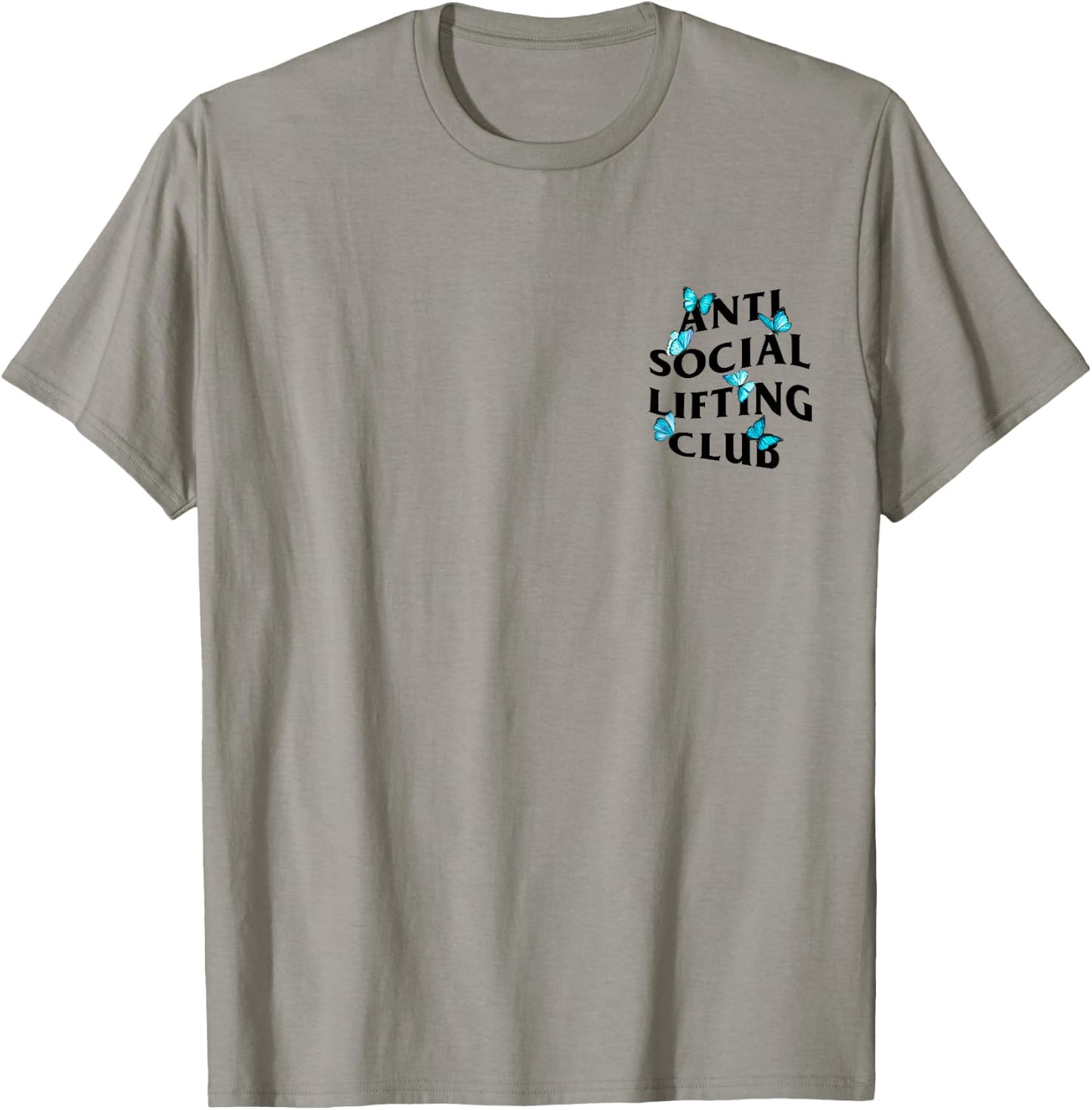 Anti Social Lifting Club with butterflies T-Shirt - T-Shirt | Sand