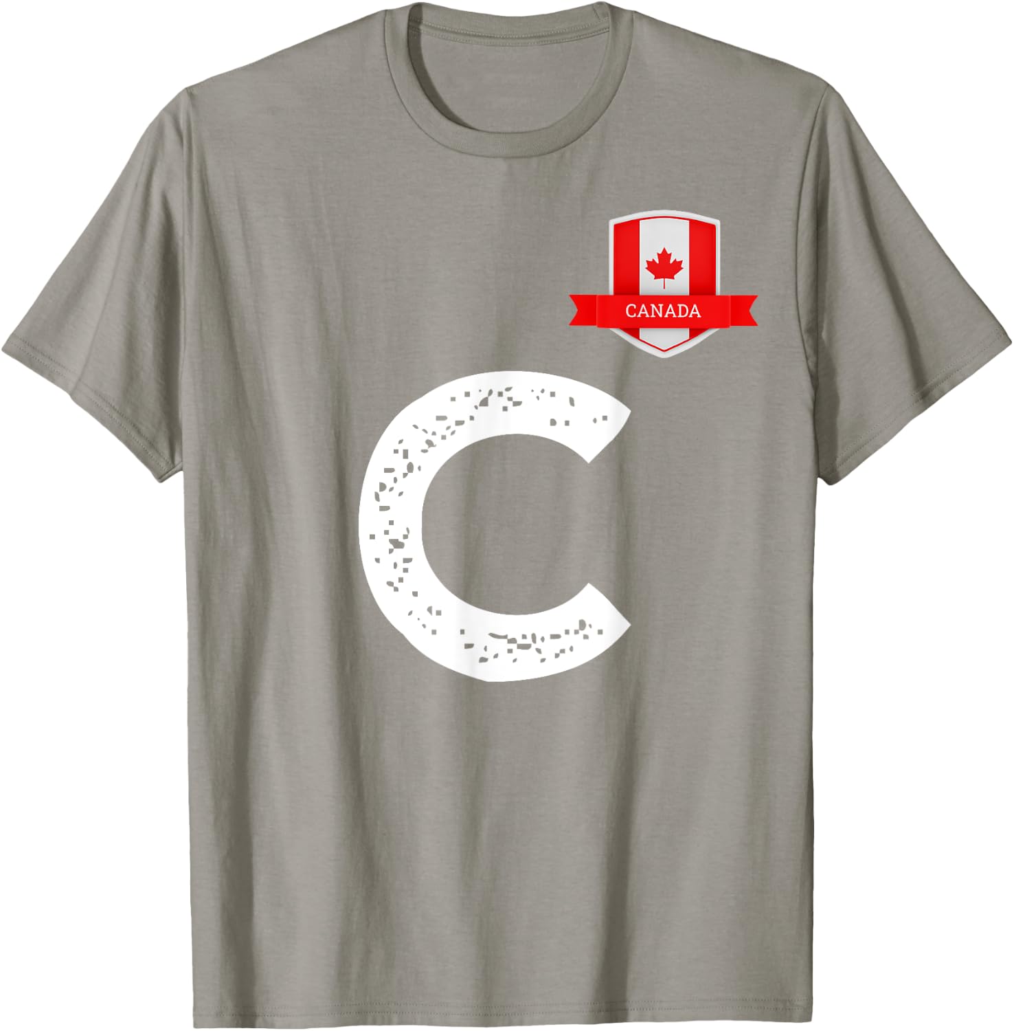 Canada Human-Flag Letter C Canadian T-Shirt - T-Shirt | Sand