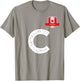 Canada Human-Flag Letter C Canadian T-Shirt - T-Shirt | Sand