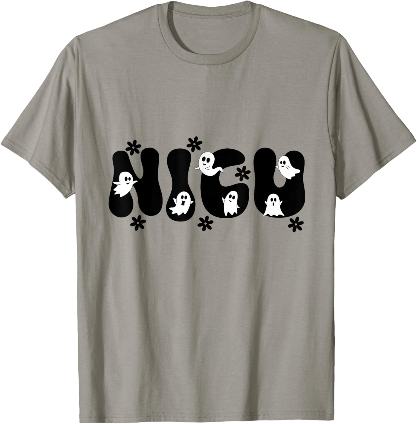 Groovy NICU Nurse Halloween Ghost Boo Boo Crew Night shift T-Shirt - T-Shirt | Sand