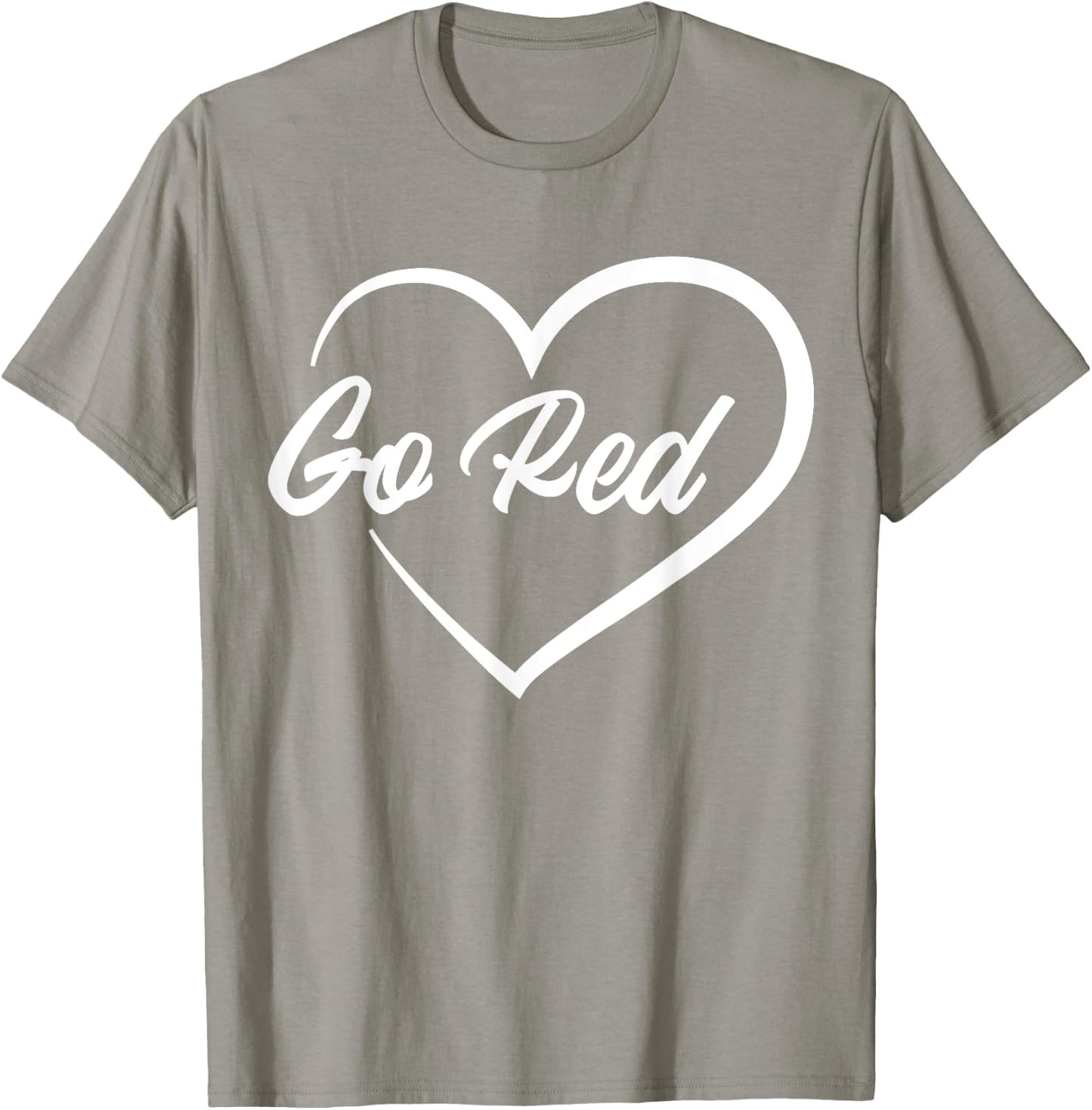 February Heart Disease Awareness Month Red Heart American T-Shirt - T-Shirt | Sand