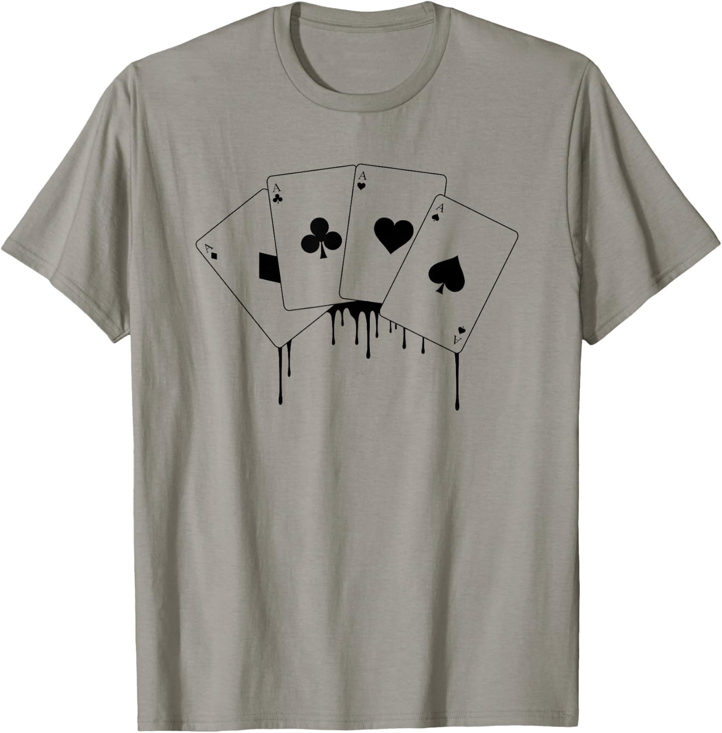 Vintage Hearts Spades Diamonds Clubs Graphic Casino Poker T-Shirt - T-Shirt | Sand
