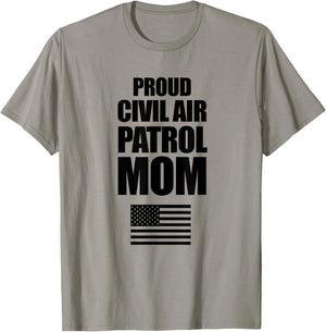 Proud Civil Air Patrol Mom Shirt with American Flag Women Men T-Shirt - T-Shirt | Sand