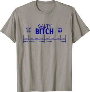 SALTY BITCH Funny Salted Butter Label Foodie Baking Memes T-Shirt - T-Shirt | Sand