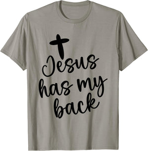 Jesus Has My Retro Back Christian Religious Quote Women Men T-Shirt - T-Shirt | Sand